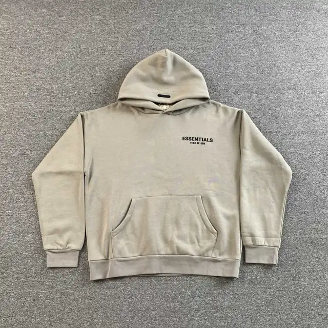ESSENTIALS cream hooded sweatshirt