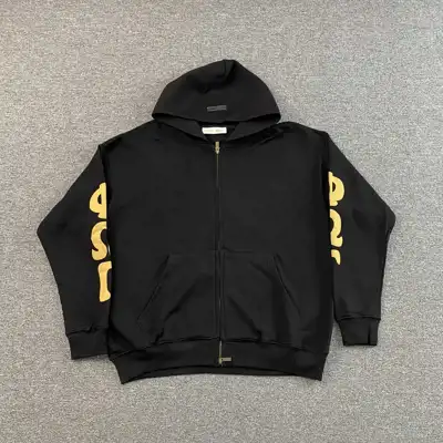 Zip-front graphic hoodie
